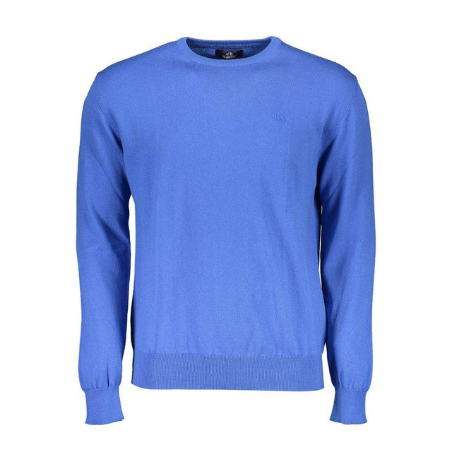 La Martina Blue Cotton Men Sweater - Hilstor