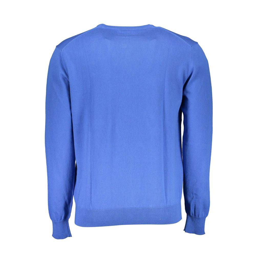 La Martina Blue Cotton Men Sweater - Hilstor