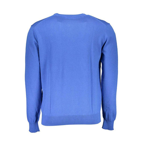 La Martina Blue Cotton Men Sweater - Hilstor
