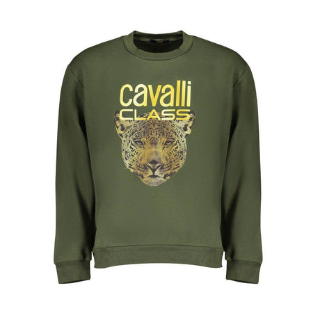 Cavalli Class Green Cotton Men Sweater - Hilstor