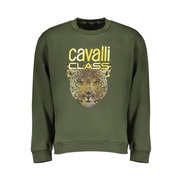 Cavalli Class Green Cotton Men Sweater - Hilstor