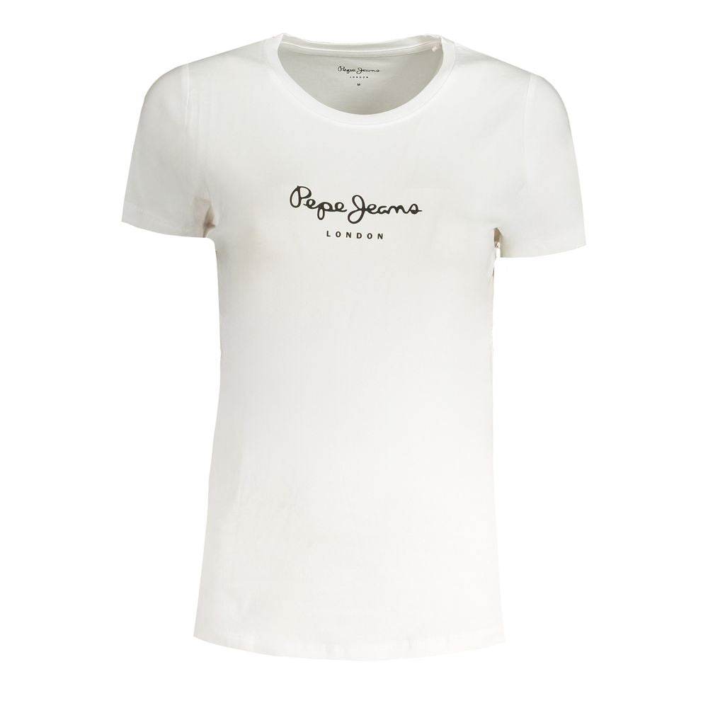Pepe Jeans White Cotton Tops & T-Shirt - Hilstor
