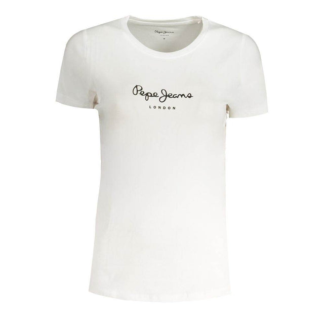 Pepe Jeans White Cotton Tops & T-Shirt - Hilstor