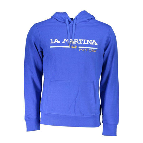 La Martina Blue Cotton Men Sweater - Hilstor