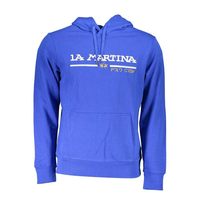 La Martina Blue Cotton Men Sweater - Hilstor