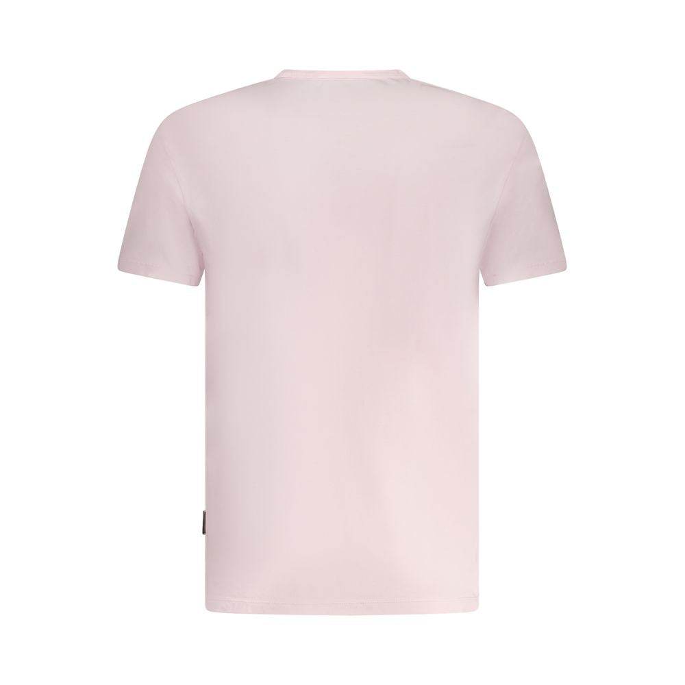 Napapijri Pink Cotton Men T-Shirt - Hilstor