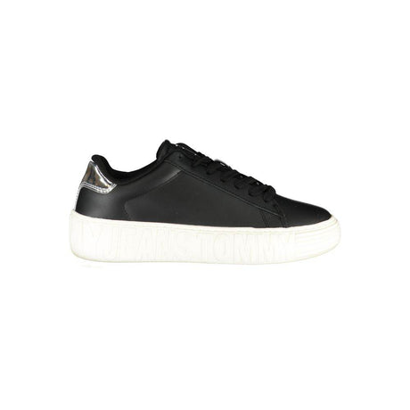 Tommy Hilfiger Black Leather Women Sneaker - Hilstor