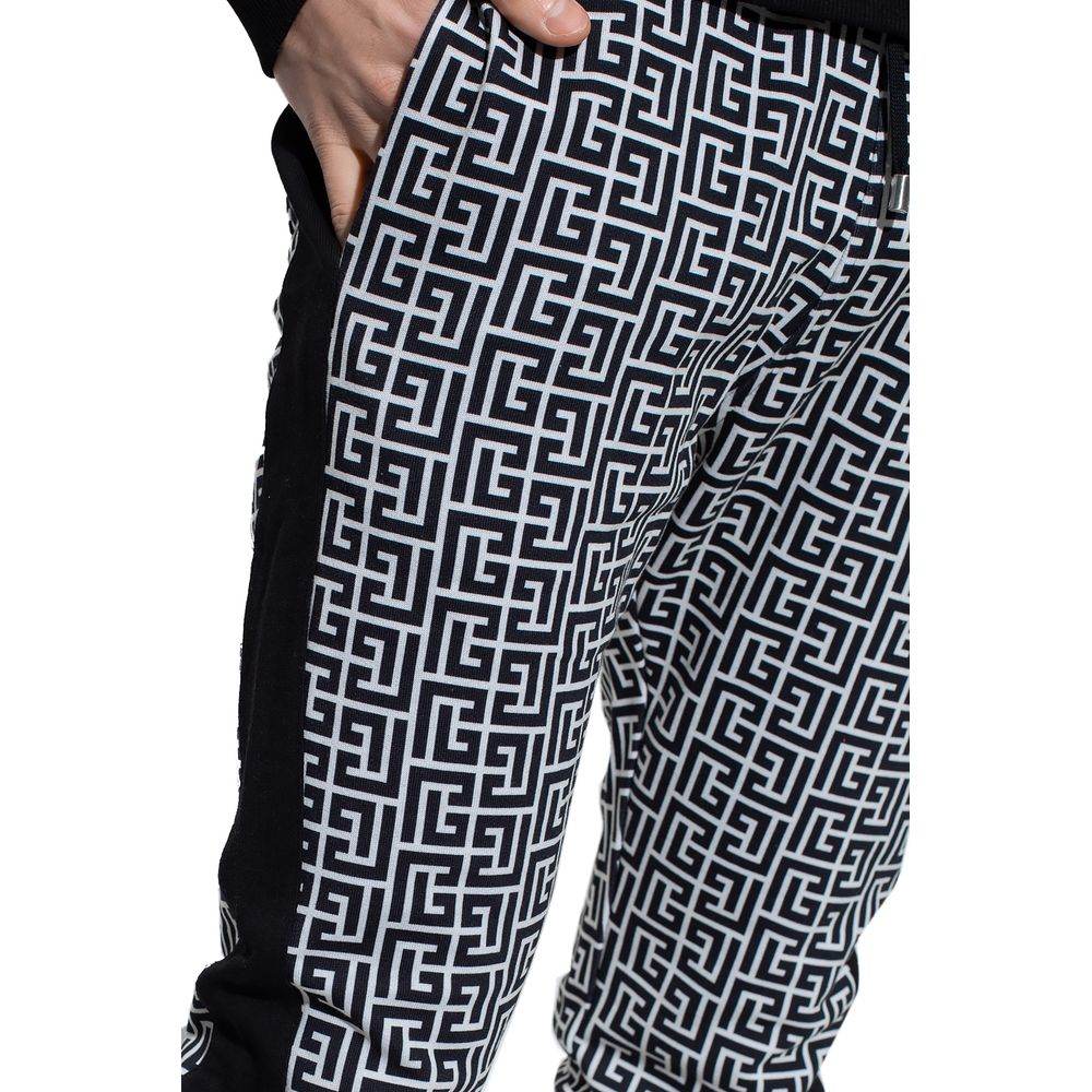Balmain Black Cotton Men Sweatpant - Hilstor