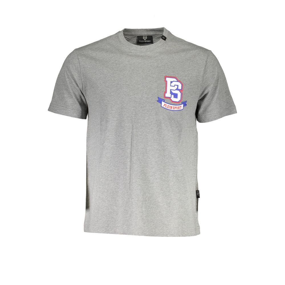 Plein Sport Grå T-shirt i bomuld til mænd