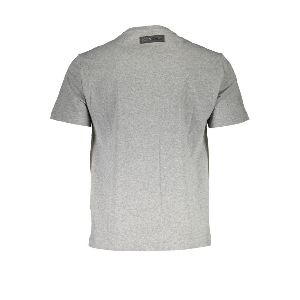 Plein Sport Grå T-shirt i bomuld til mænd