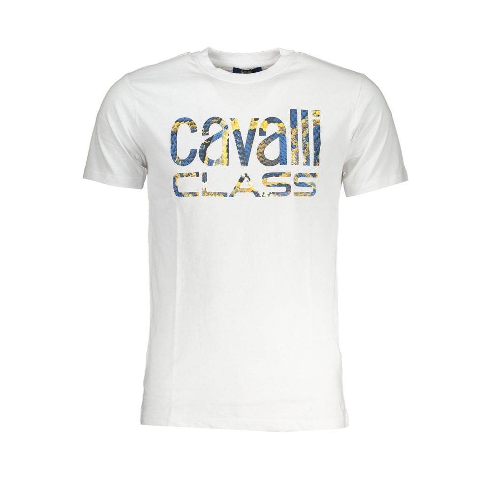 Cavalli Class White Cotton T-Shirt - Hilstor