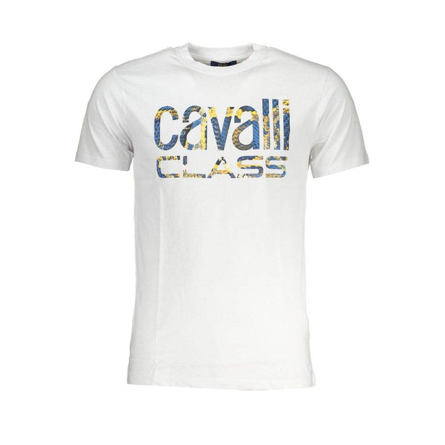 Cavalli Class White Cotton T-Shirt - Hilstor