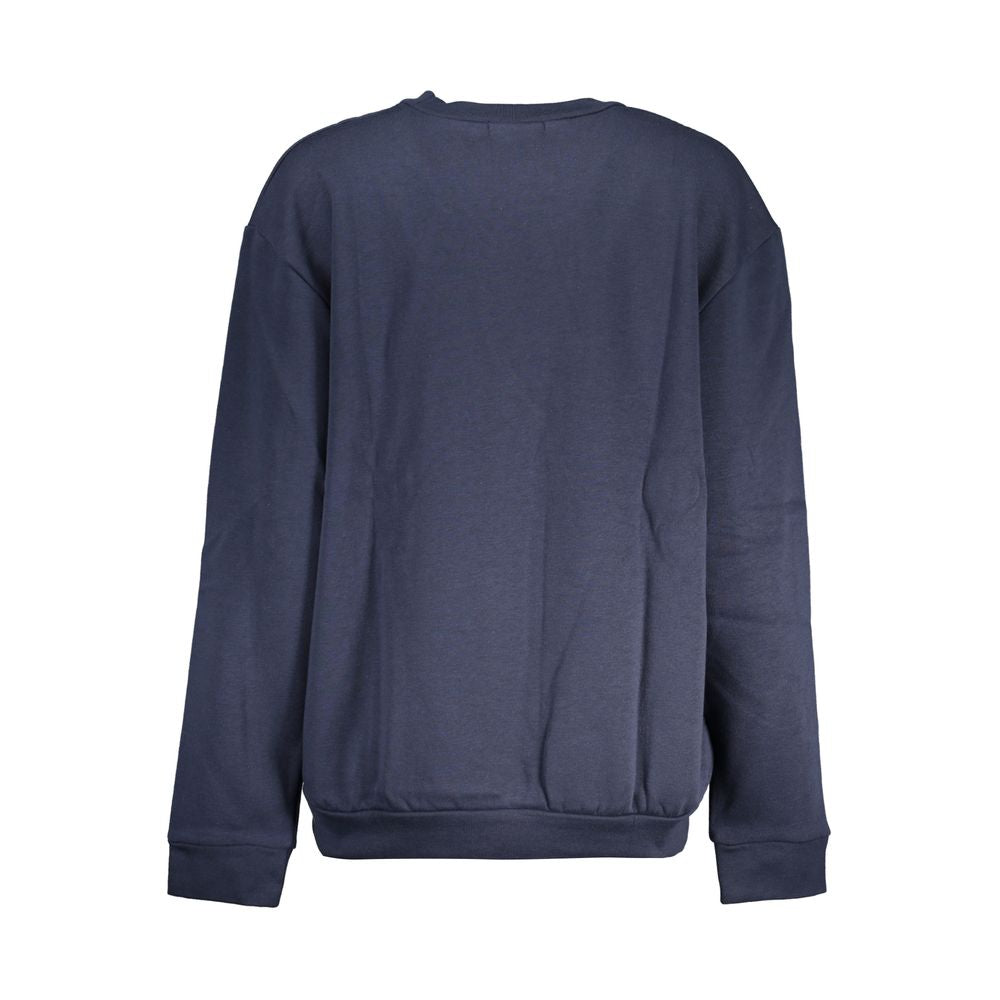 Cavalli Class Elegant Blue Fleece Sweatshirt med rund hals