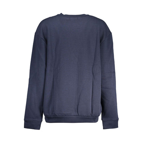 Cavalli Class Elegant Blue Fleece Sweatshirt med rund hals