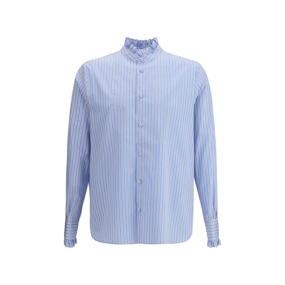 Valentino Striped plastron and ruffle Shirt - Hilstor