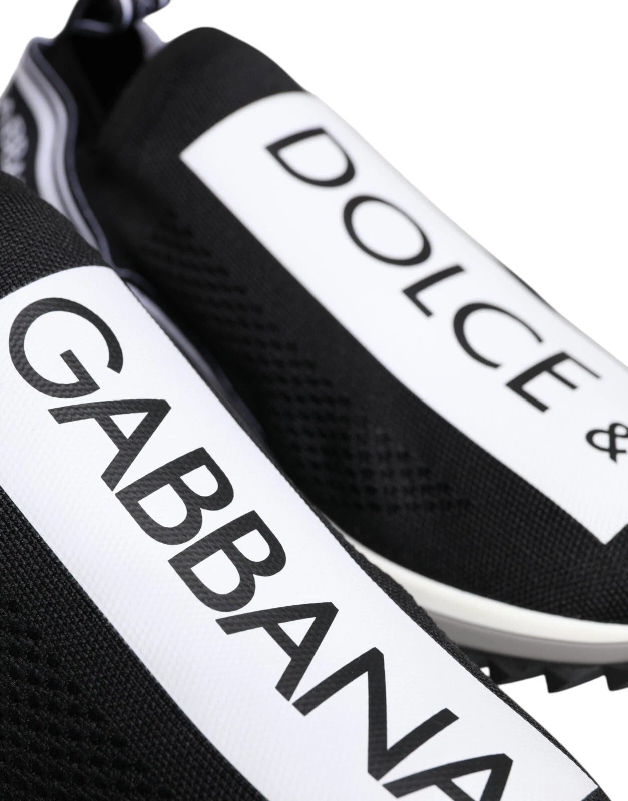 Dolce & Gabbana Black White Slip On Sorrento Sneakers Shoes