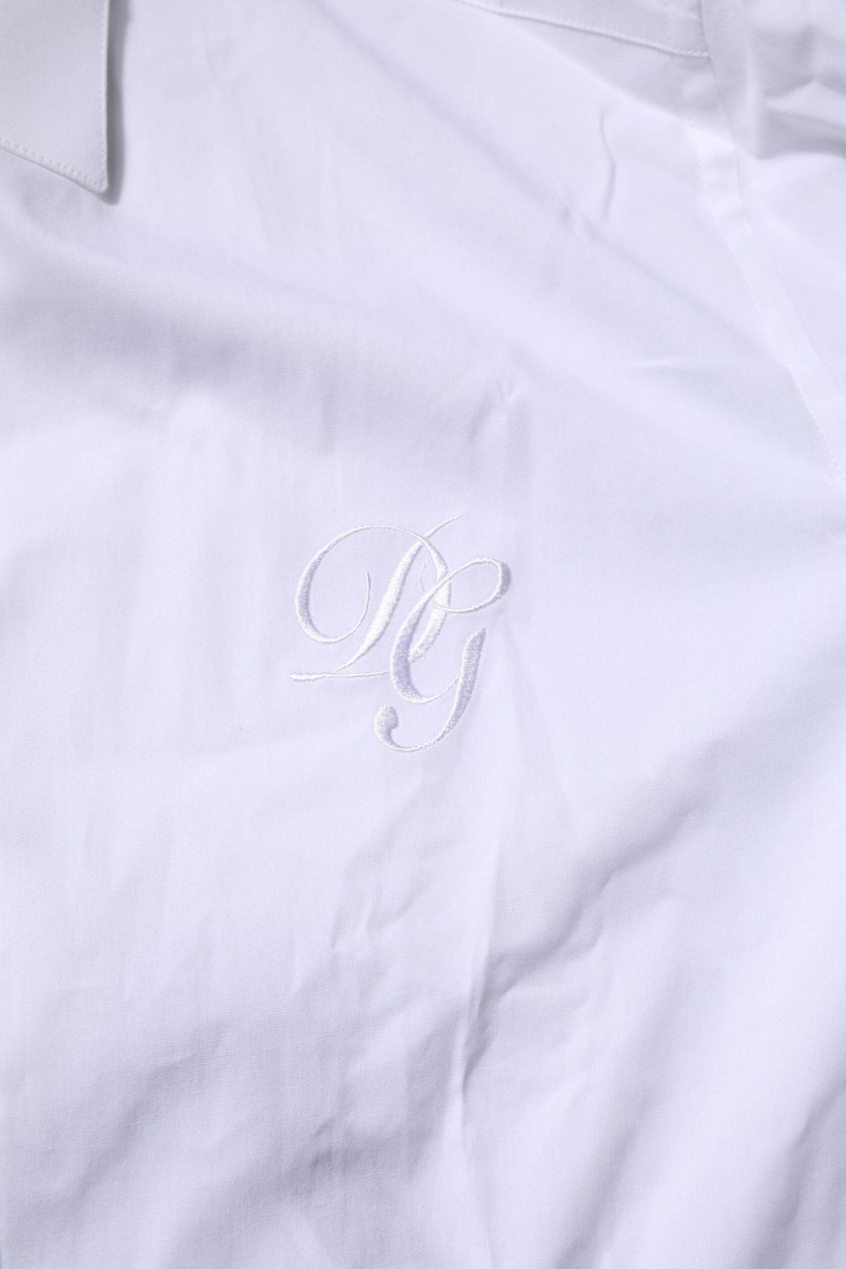Dolce & Gabbana White Long Sleeves Dress GOLD Formal Shirt - Hilstor
