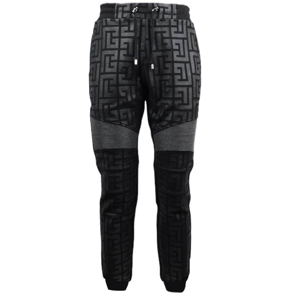 Balmain Black Cotton Men Jogging Pant - Hilstor