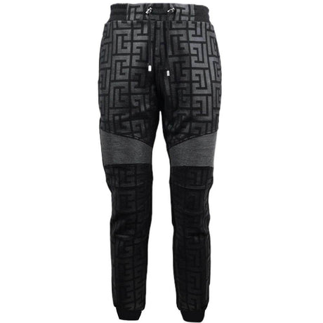 Balmain Black Cotton Men Jogging Pant - Hilstor
