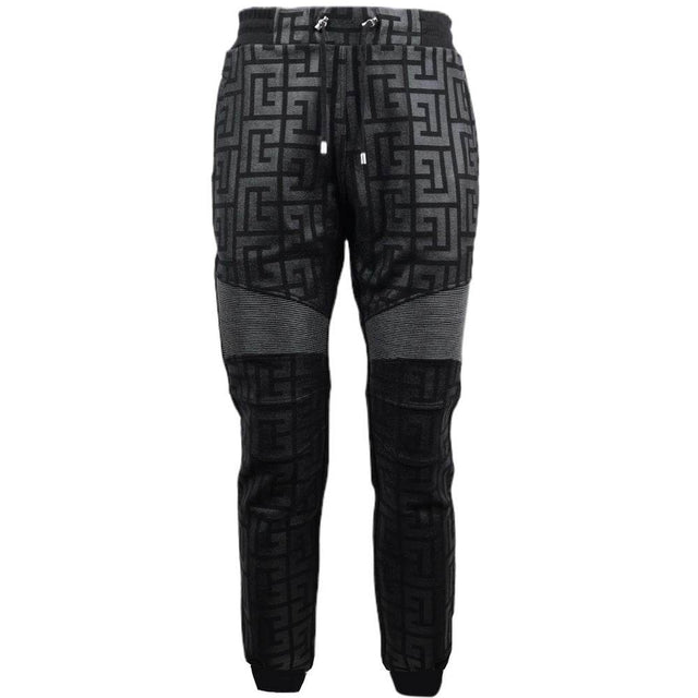 Balmain Black Cotton Men Jogging Pant - Hilstor