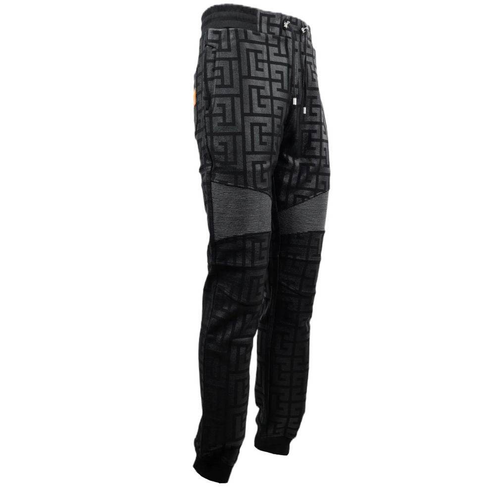 Balmain Black Cotton Men Jogging Pant - Hilstor