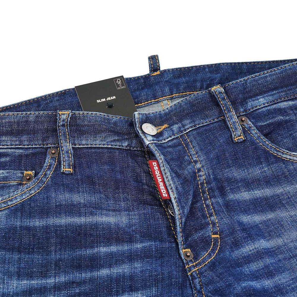 Dsquared² Blue Cotton Men Slim Jean - Hilstor