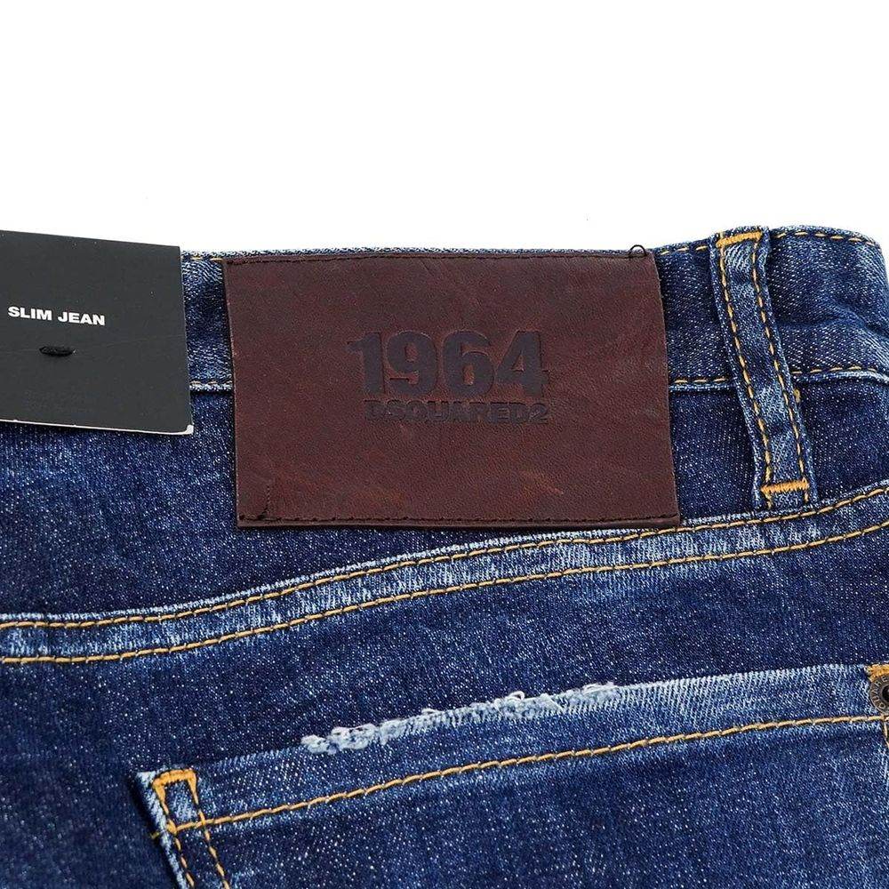 Dsquared² Blue Cotton Men Slim Jean - Hilstor