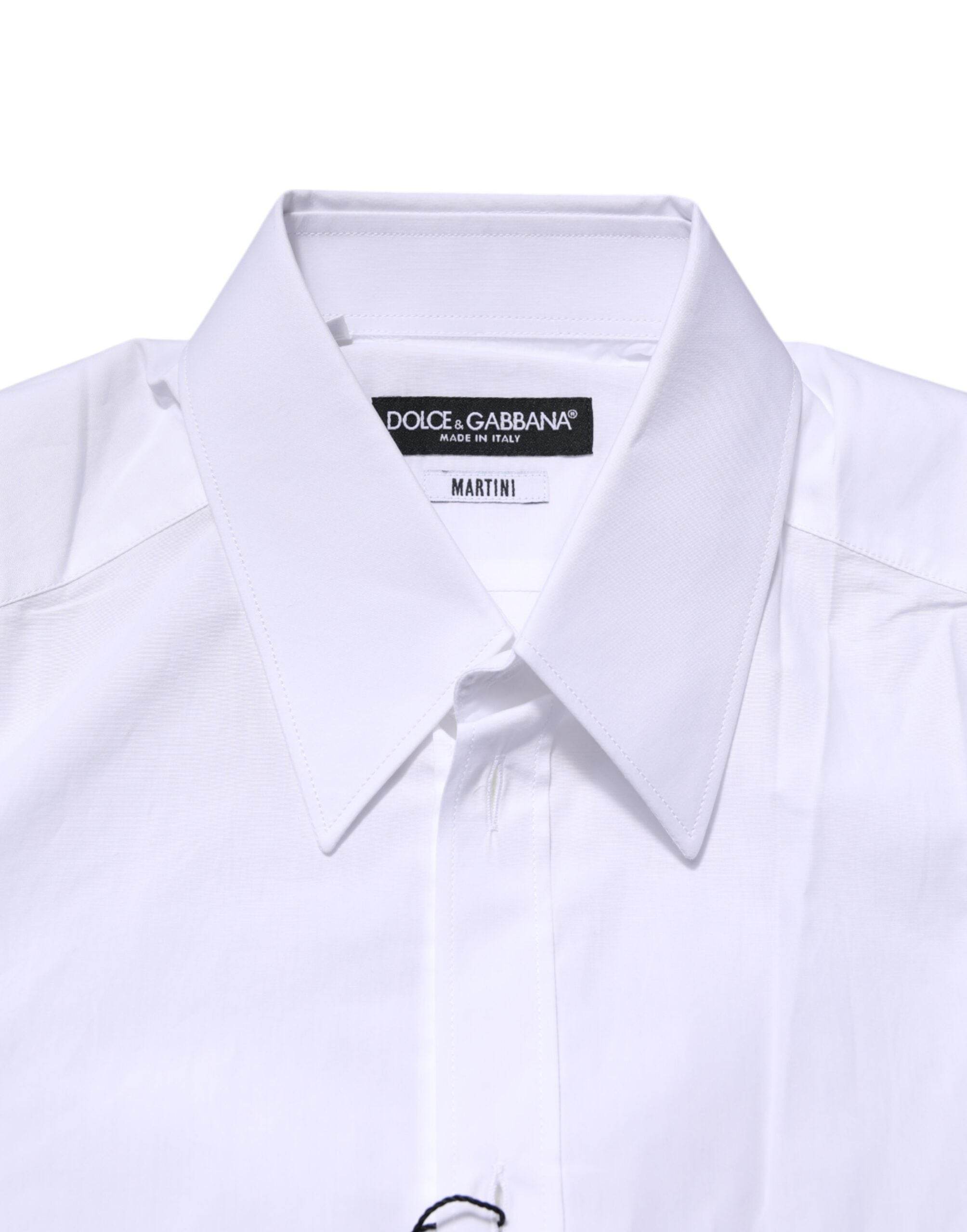 Dolce & Gabbana White MARTINI Long Sleeves Dress Formal Shirt - Hilstor