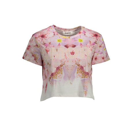Desigual Pink Cotton Women T-Shirt - Hilstor