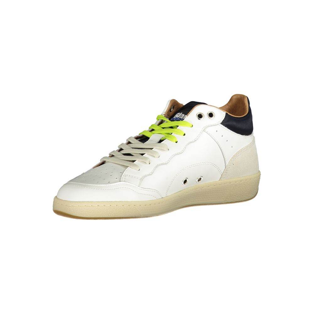 Blauer White Leather Men Sneaker - Hilstor