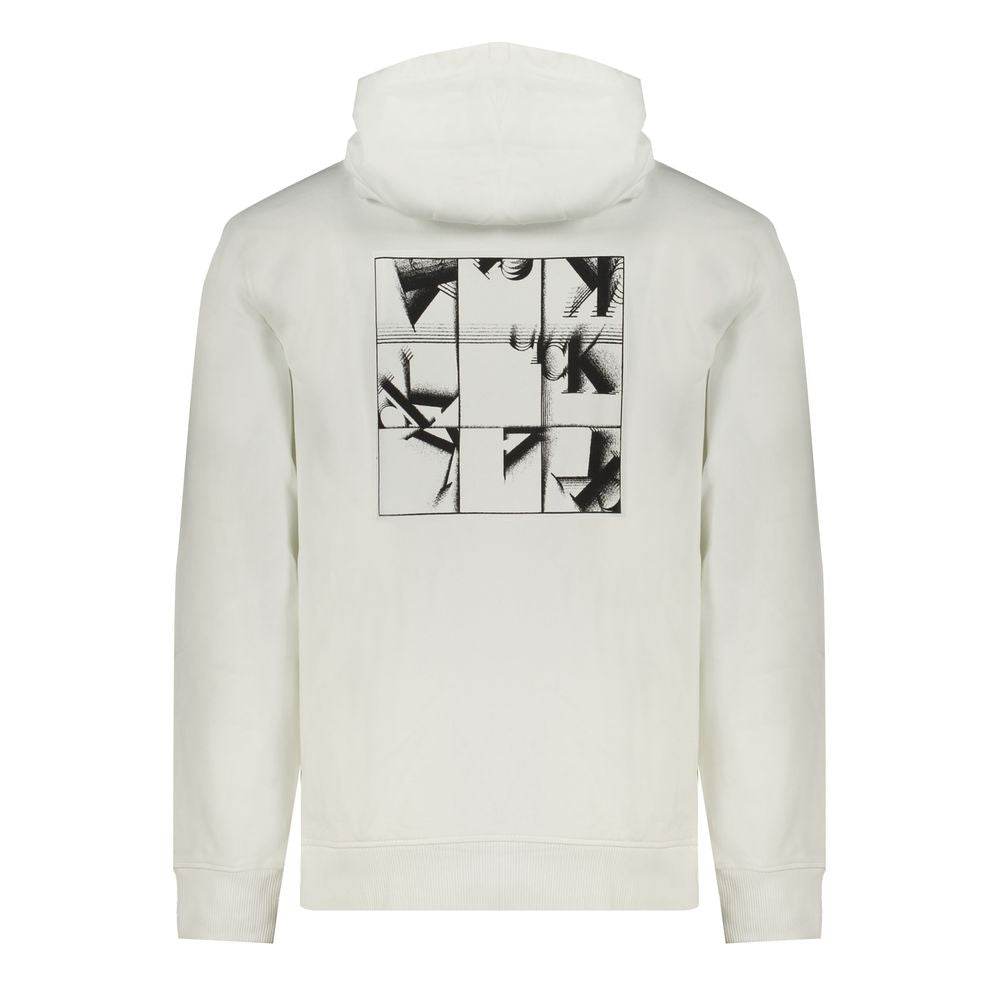 Calvin Klein White Cotton Men Sweater with Hood - Hilstor