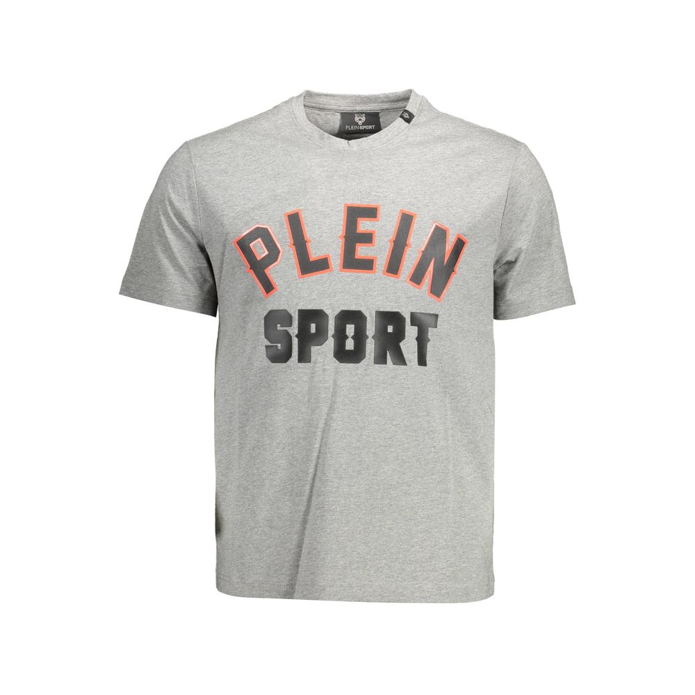 Plein Sport Grå T-shirt i bomuld til mænd