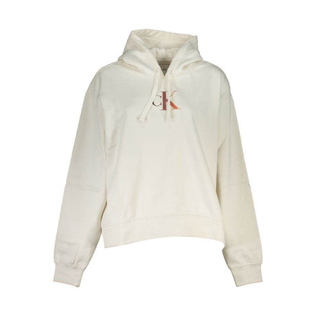 Calvin Klein Chic White Fleece Hooded Sweatshirt - Hilstor