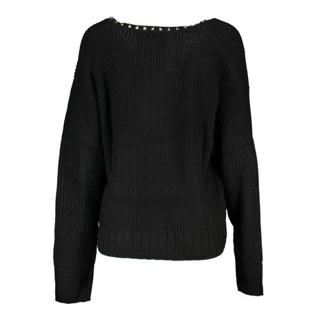 Patrizia Pepe Elegant Long Sleeved V-Neck Sweater with Chic Details - Hilstor