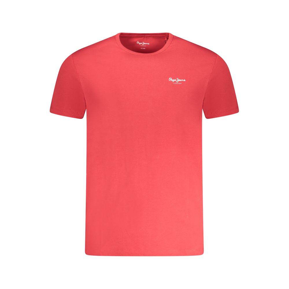 Pepe Jeans Red Cotton Men T-Shirt - Hilstor