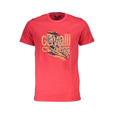 Cavalli Class Red Cotton Men T-Shirt - Hilstor