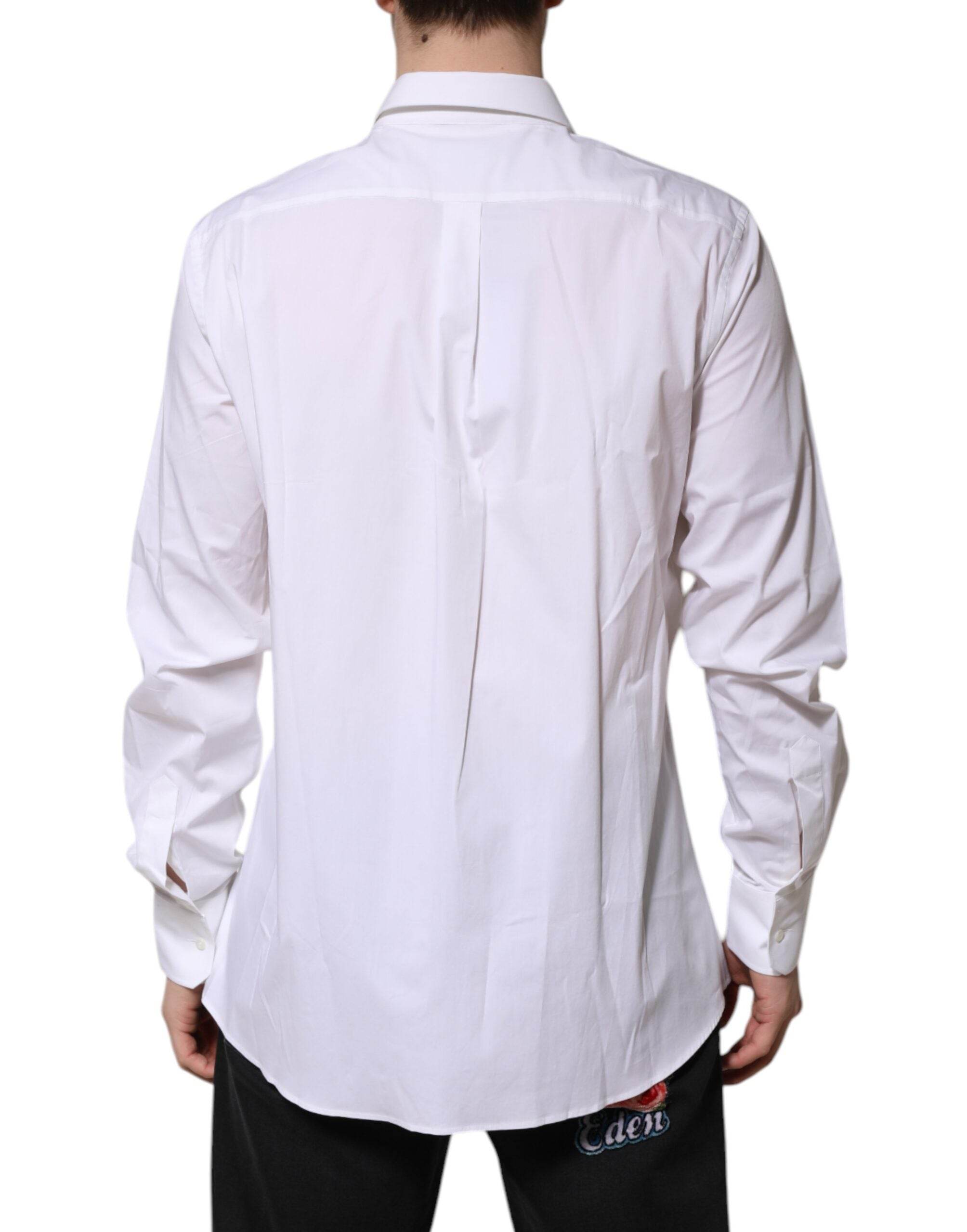 Dolce & Gabbana White MARTINI Long Sleeve Dress Formal Shirt - Hilstor