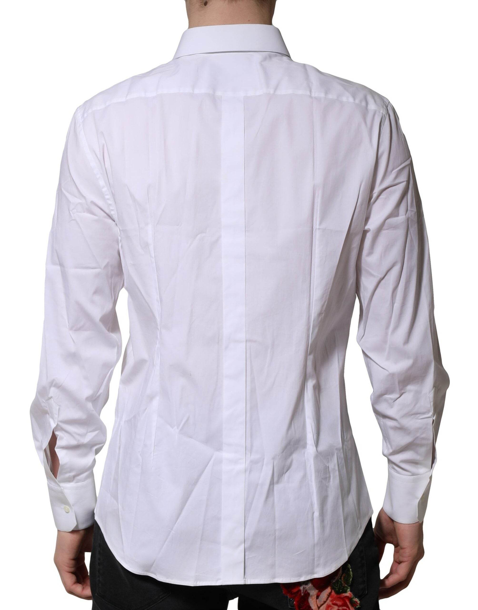 Dolce & Gabbana White GOLD Long Sleeves Dress Formal Shirt - Hilstor