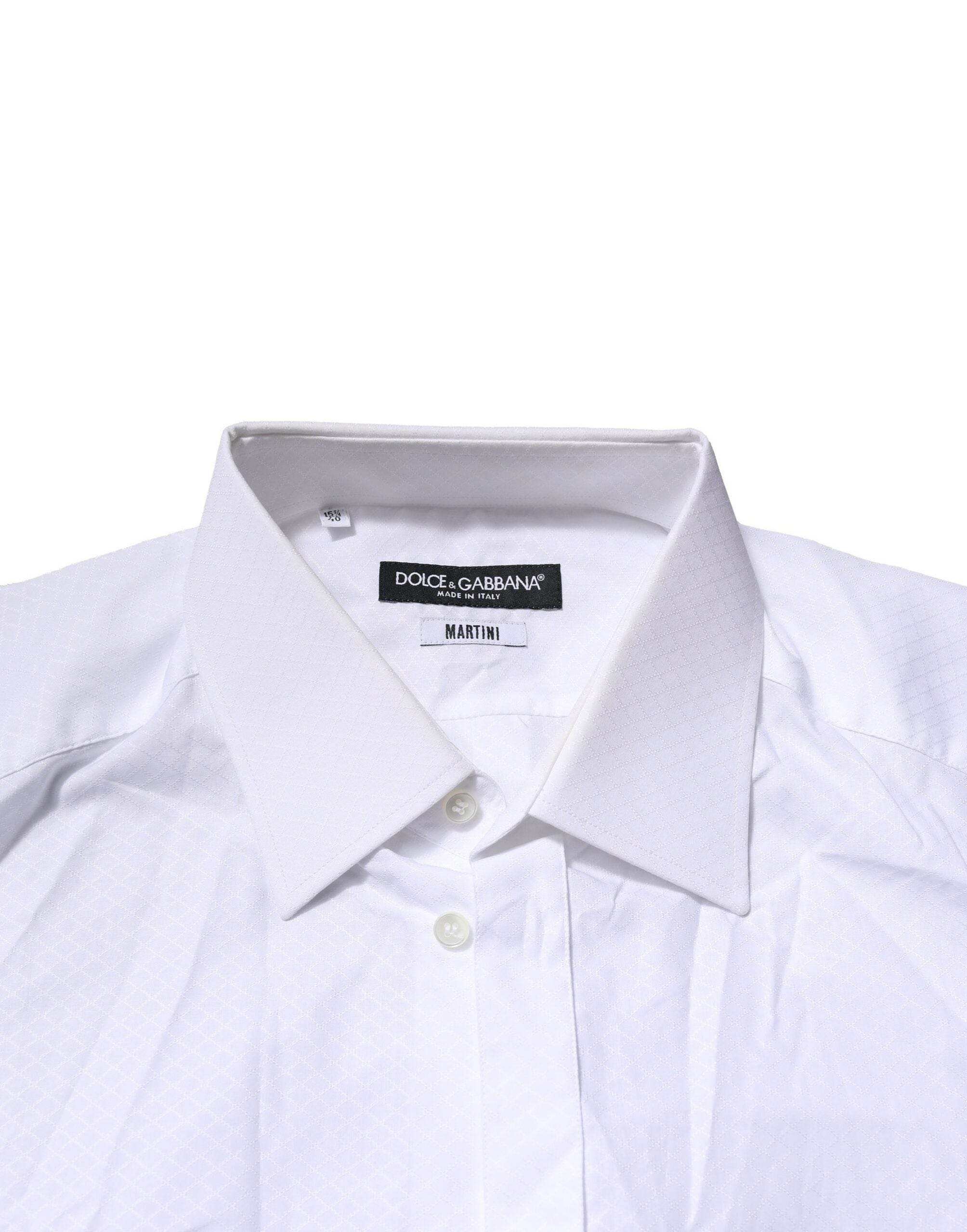 Dolce & Gabbana White MARTINI Cotton Men Dress Formal Shirt - Hilstor