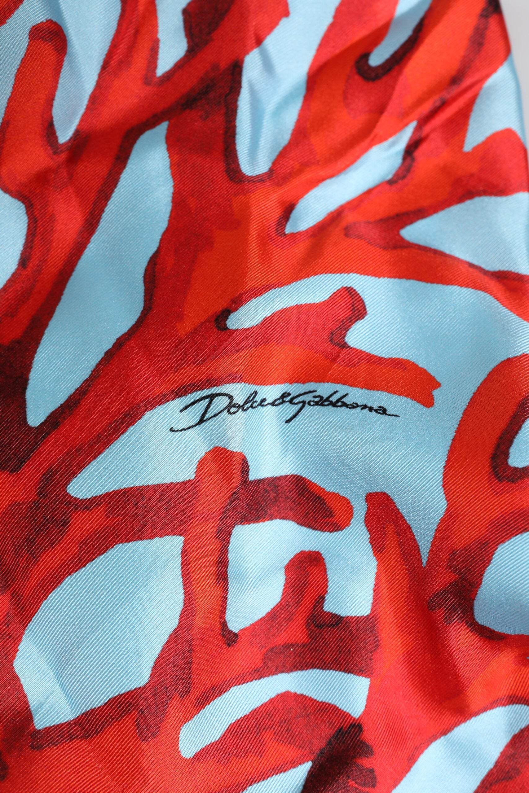 Dolce & Gabbana Blue Red Coral Print Wrap Robe Coat Jacket - Hilstor