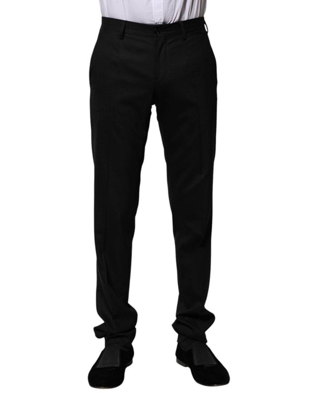 Dolce & Gabbana Black Wool Formal Dress Pants - Hilstor
