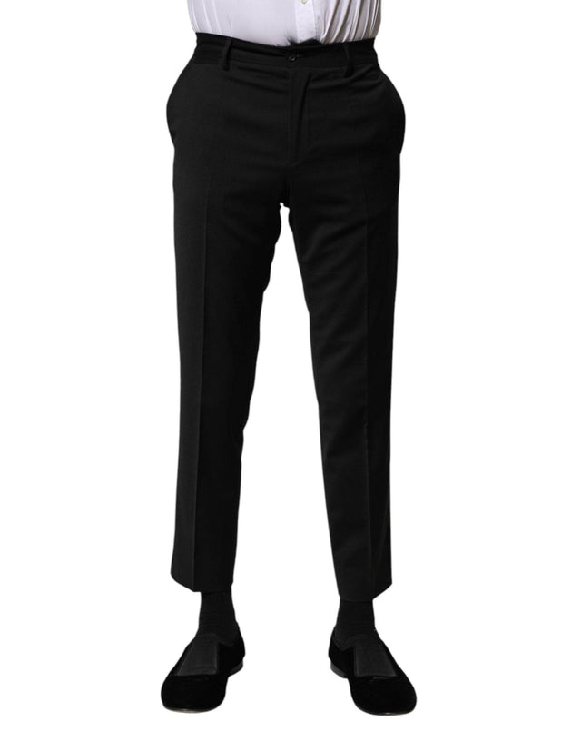 Dolce & Gabbana Black Wool Formal Men Cropped Pants - Hilstor
