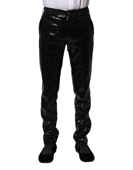 Dolce & Gabbana Black Sequined Embellishment Pants - Hilstor