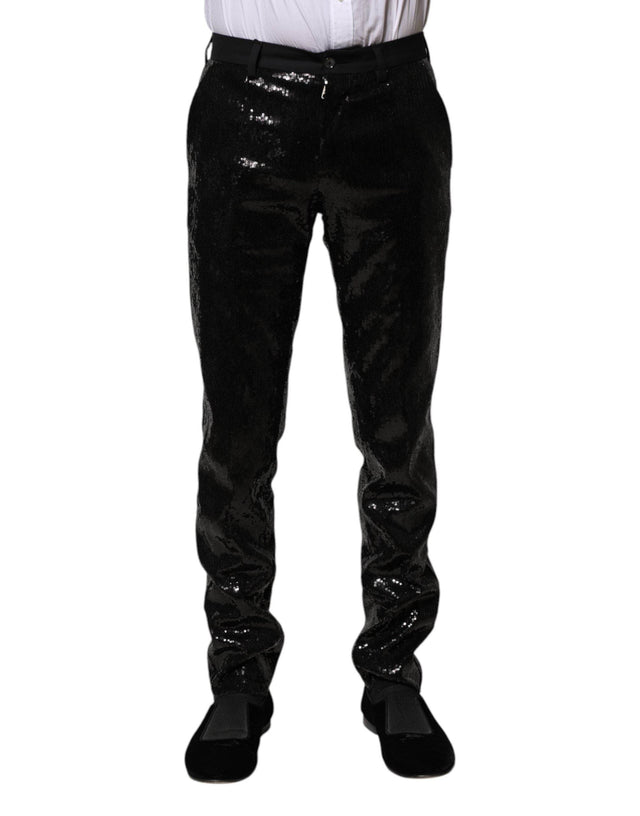 Dolce & Gabbana Black Sequined Embellishment Pants - Hilstor