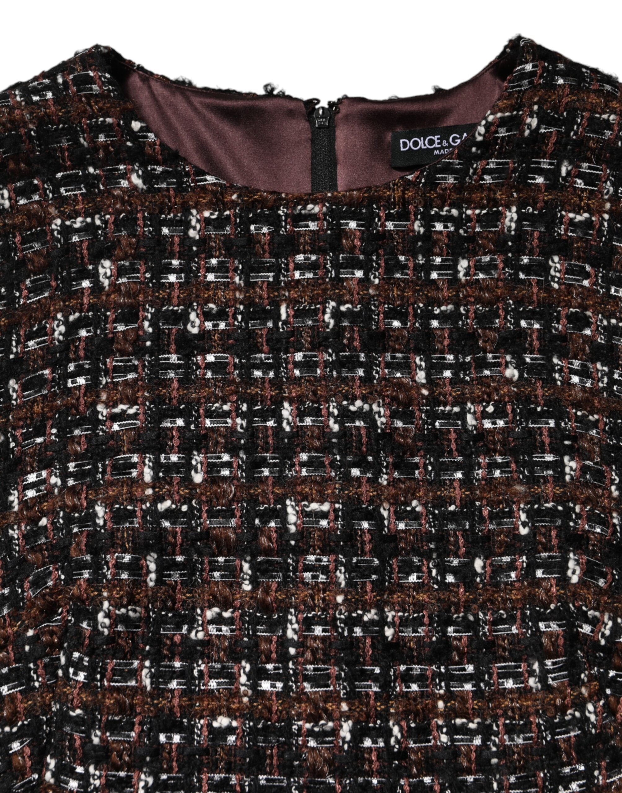 Dolce &amp; Gabbana Flerfarvet Ærmeløs Mini Tweed A-linjekjole