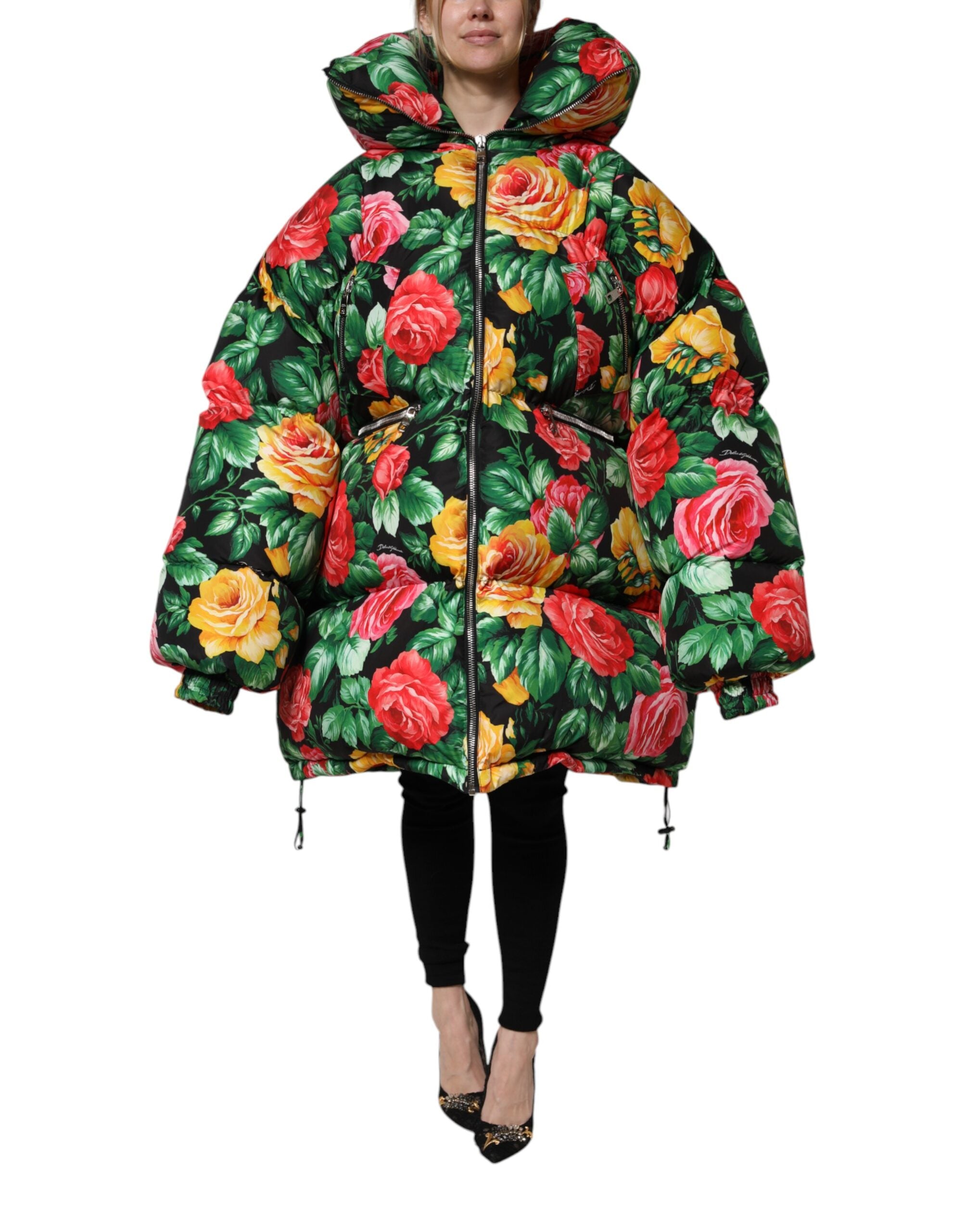 Dolce &amp; Gabbana Flerfarvet Blomsterduftjakke med Hættetrøje