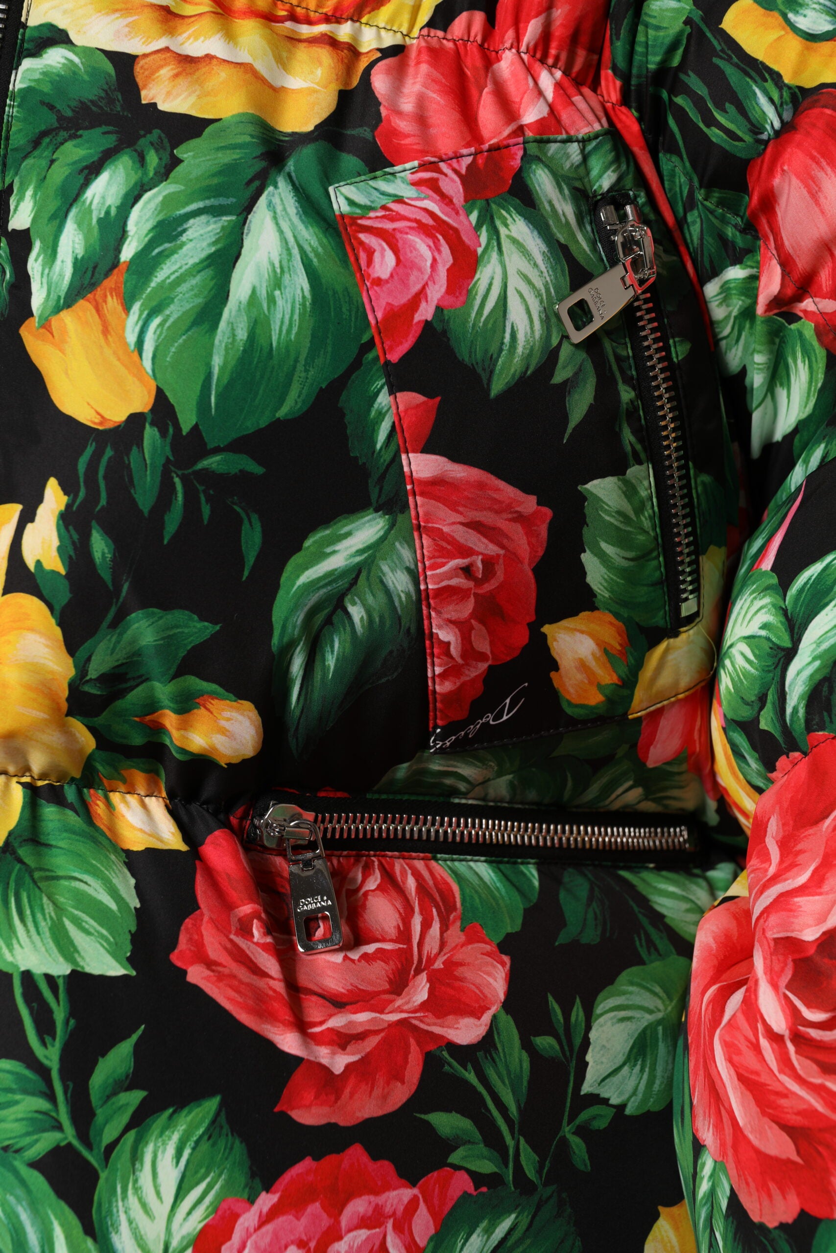 Dolce &amp; Gabbana Flerfarvet Blomsterduftjakke med Hættetrøje