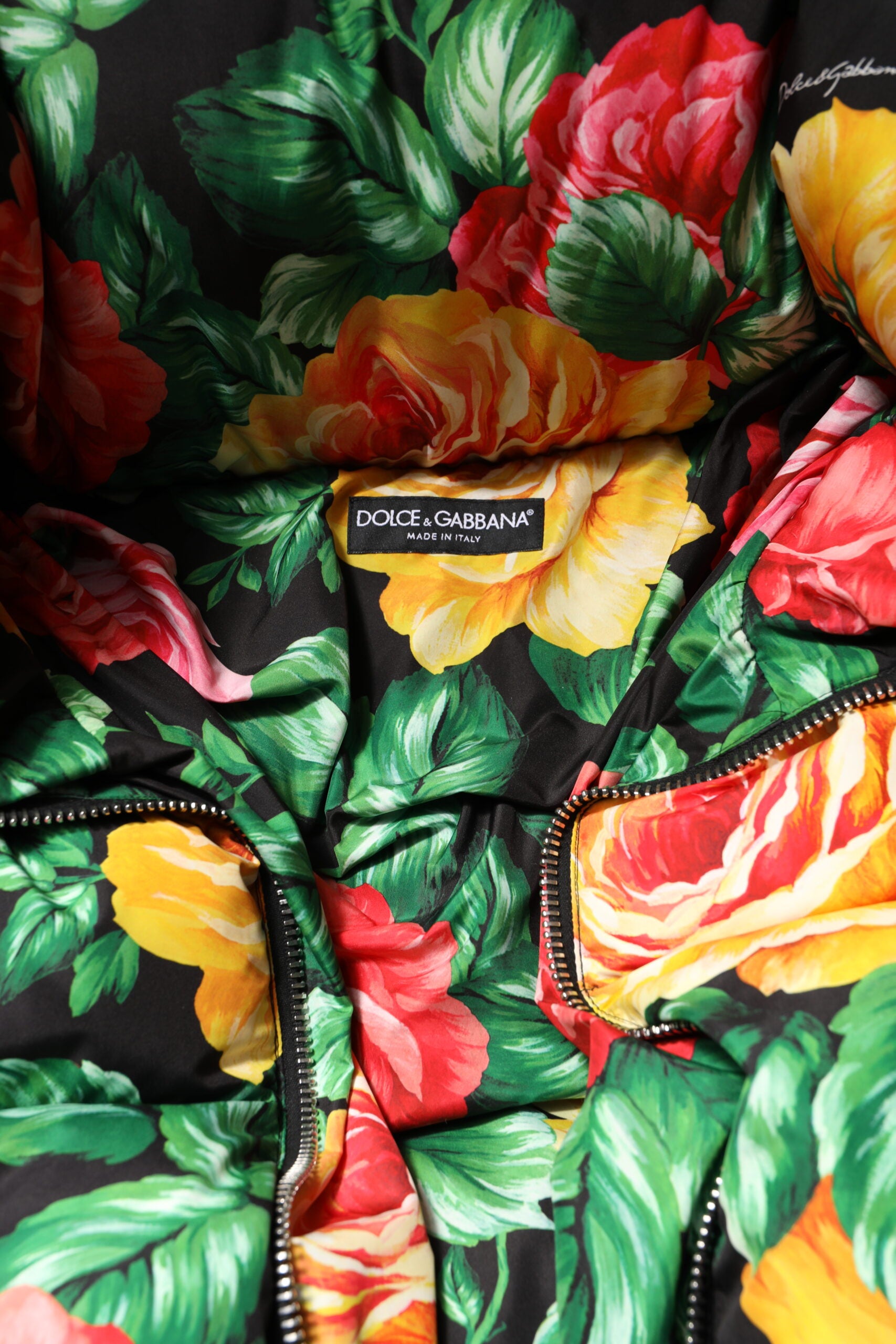 Dolce &amp; Gabbana Flerfarvet Blomsterduftjakke med Hættetrøje