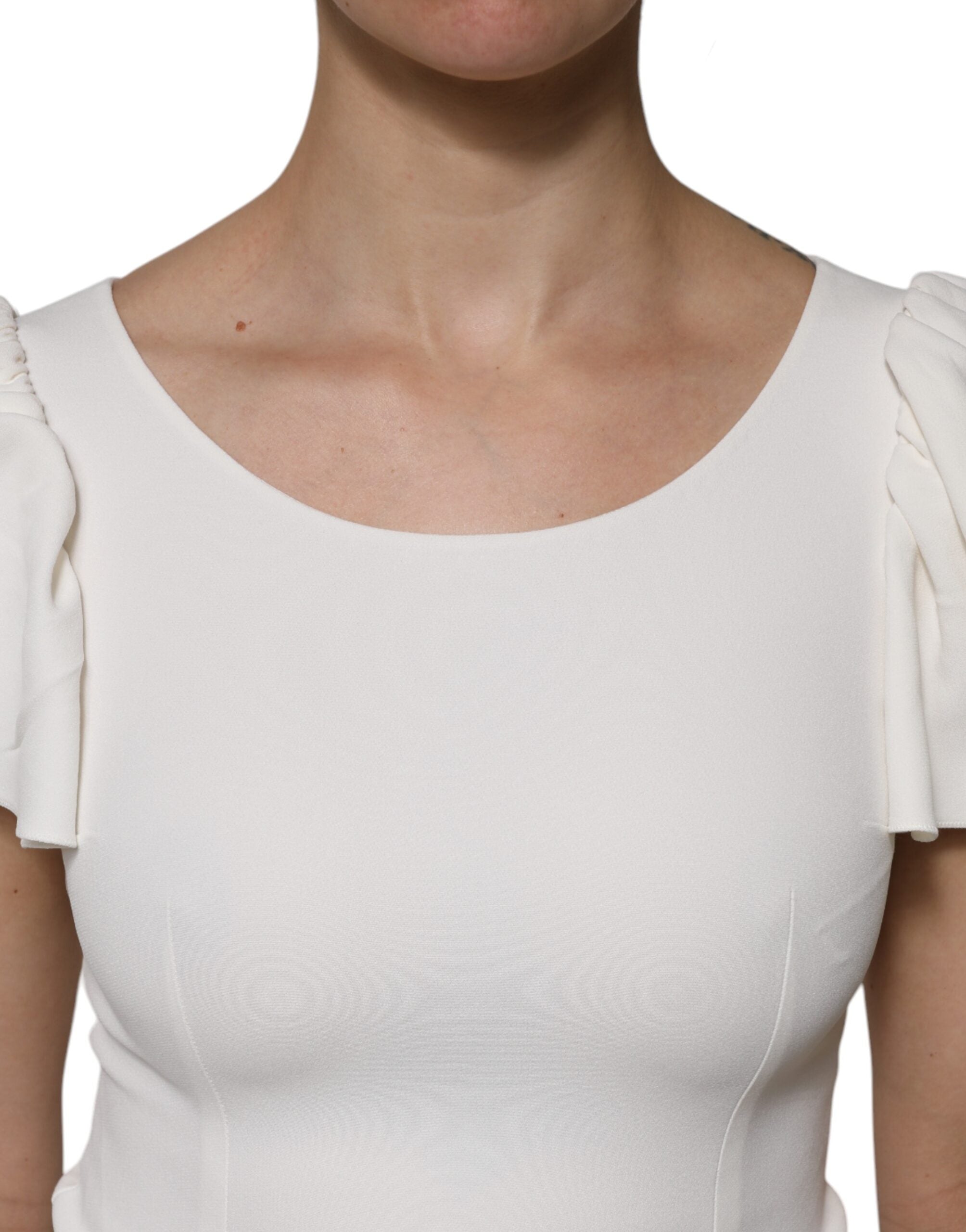 Dolce &amp; Gabbana hvid viscose rundhalset korte ærmer top