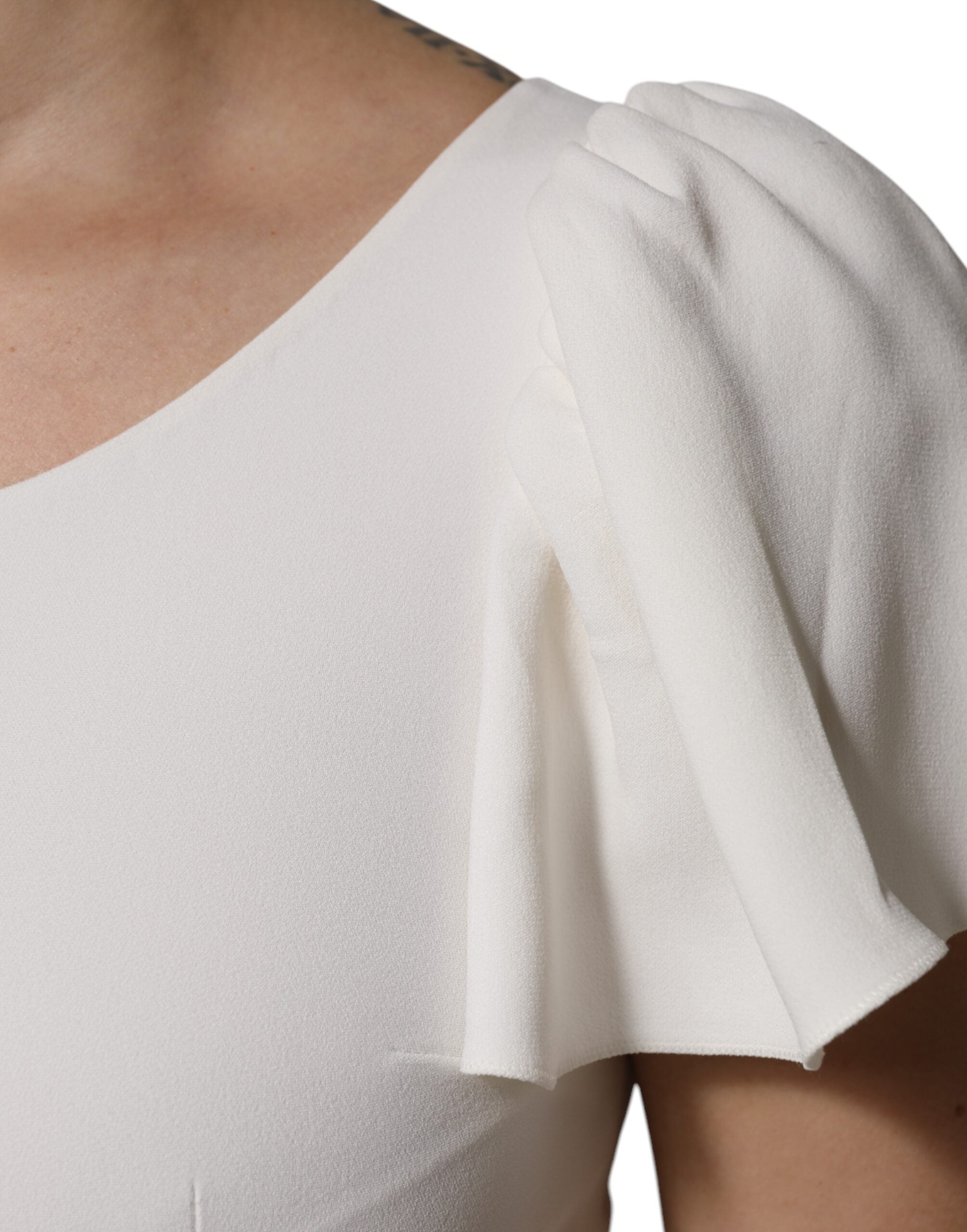 Dolce &amp; Gabbana hvid viscose rundhalset korte ærmer top